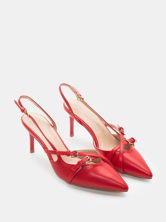 Pointed Decorative Heels 4264305-red