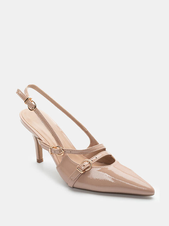 Spitz zulaufende offene Absatzpumps 4264439-nude