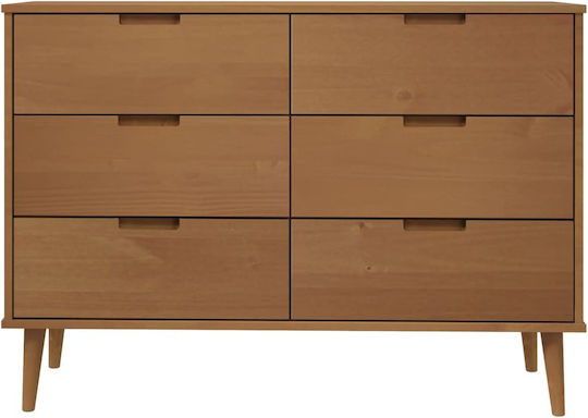 Comoda pentru Dormitor Molde cu 6 sertare Maro 113x40x80buc