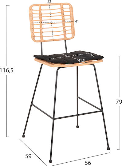Σκαμπό Μπαρ Rattan Allegra Σκαμπό Μπαρ Rattan Allegra