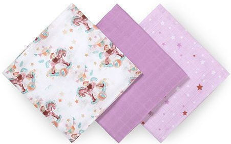 Babyono Muslin Changing Pads Purple Purple 70x70cm. 3pcs