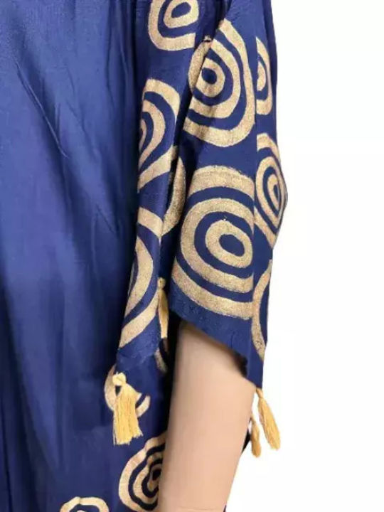 Bode Damen Mini Kaftan Strand Blue