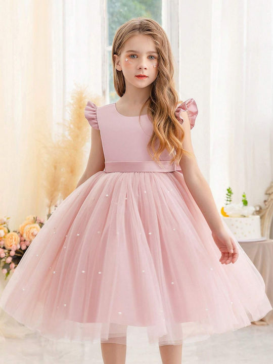 Children's Dress Sleeveless Tulle Soft Pink