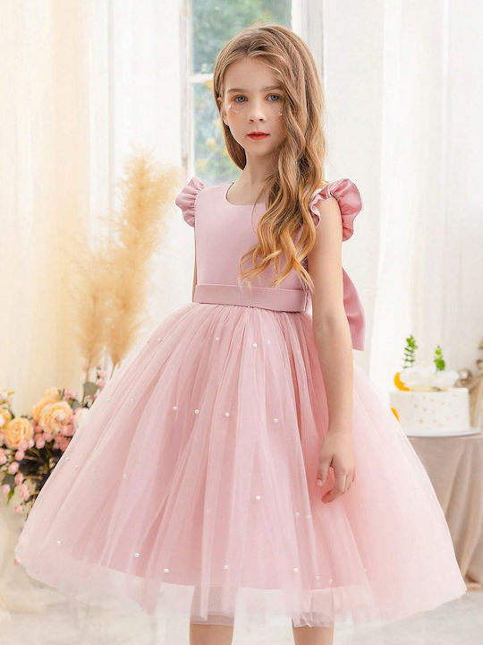 Children's Dress Sleeveless Tulle Soft Pink