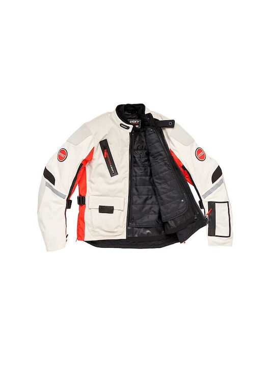 Fuel Motorcycles Winter Men's Riding Jacket Waterproof White