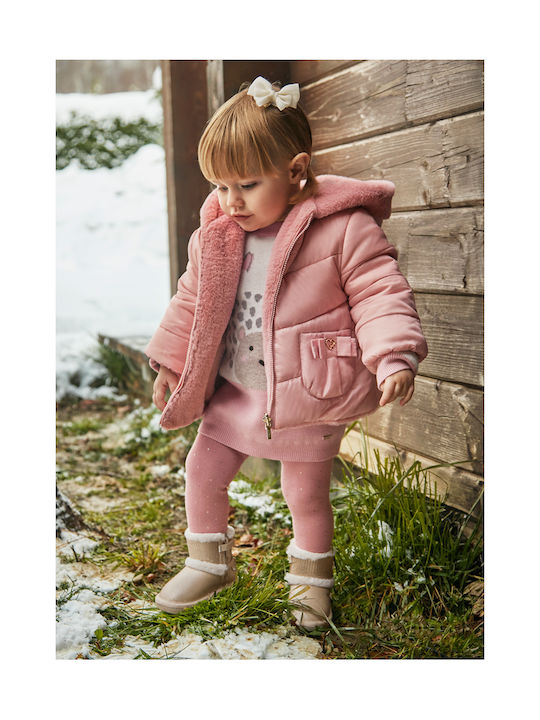 Mayoral Kids Casual Jacket Double Sided with Hood Blush