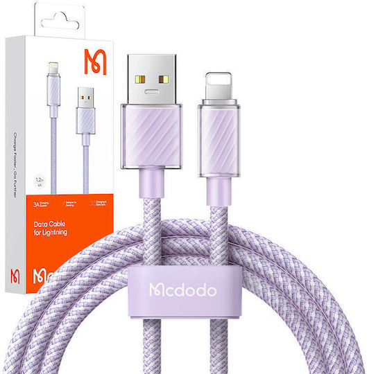 Mcdodo Braided USB-A to Lightning Cable Μωβ 1.2m (CA-3642)