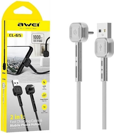 Awei Regular USB to Lightning Cable Λευκό 1m (CL-65)