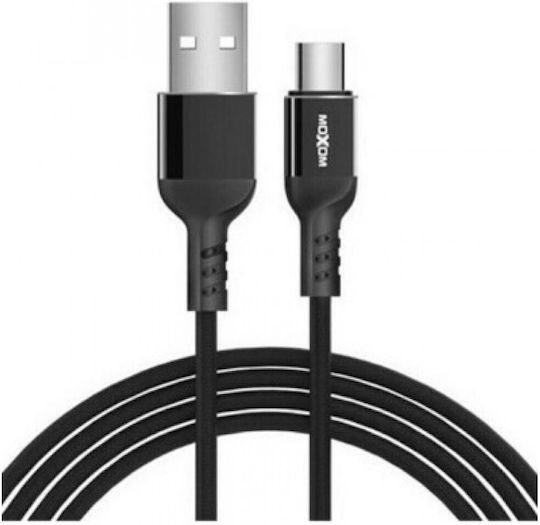 Moxom Braided USB-A to Lightning Cable Μαύρο 1m (MX-CB107)