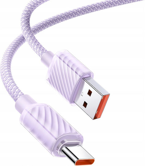 Mcdodo Плетена USB-A към Lightning кабел 100W Лилав 1.2м (CA-3652)