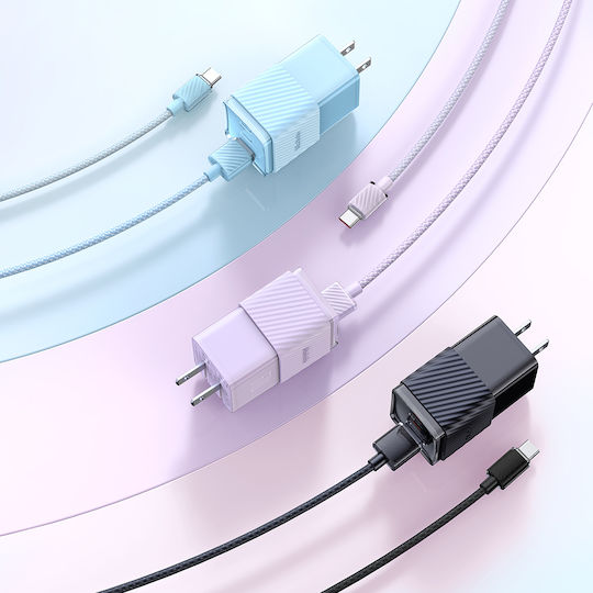 Mcdodo Плетена USB-A към Lightning кабел 100W Лилав 1.2м (CA-3652)