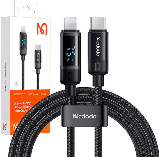 Mcdodo USB-C to Lightning Cable 36W Μαύρο 1.2m (CA-5210)