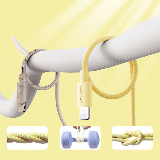 Joyroom S-1024M13 Braided USB-C to Lightning Cable 20W Yellow 1m