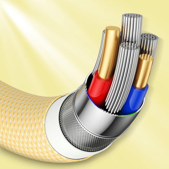 Joyroom S-1024M13 Braided USB-C to Lightning Cable 20W Yellow 1m