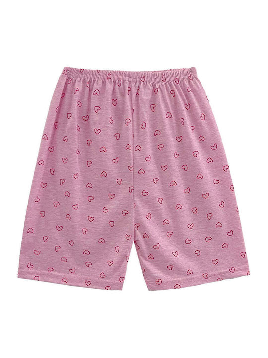 Ustyle Kids' Pajamas Summer Cotton Fuchsia Bear Summer Pajama Set