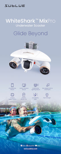 Sublue Ideales Scooter Mix Pro Underwater Seascooter 3.5kg with Maximum Speed 6.5km/h and Battery Autonomy 60min