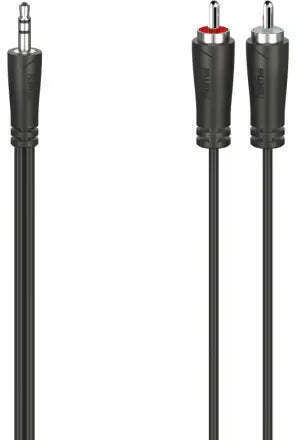 HAMA Καλώδιο Ήχου 3.5mm male - 2x RCA male Μαύρο 1.5m 00200720