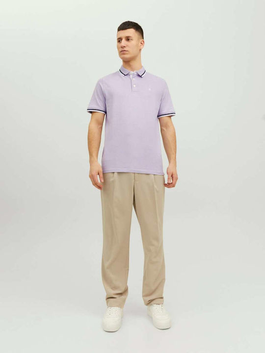 Jack & Jones Bluza Sportivă pentru Bărbați cu Mânecă Scurtă Polo Lila