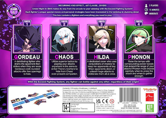 Настолна игра Exceed Under Night in Birth Box 3 Gordeau за 2 играчи 12+ години (EN) Level 99 Games