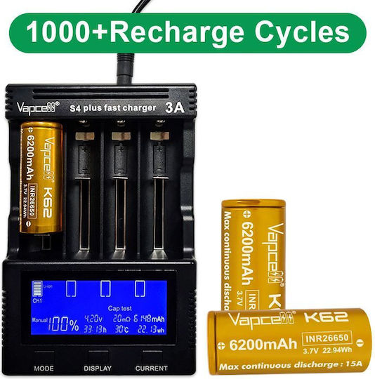 Vapcell Презареждаща батерия 26650 6200mAh 3.6V 1бр