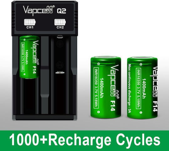 Vapcell Презареждаща батерия 18350 1400mAh 3.6V 1бр