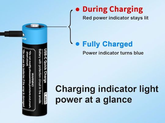 Vapcell Презареждаща батерия 14500 2250mAh 1.5V 1бр