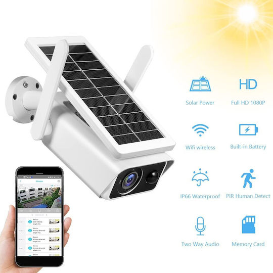 IP Surveillance Camera Wi-Fi Full HD 1080p Waterproof Battery Powered with Two-Way Communication