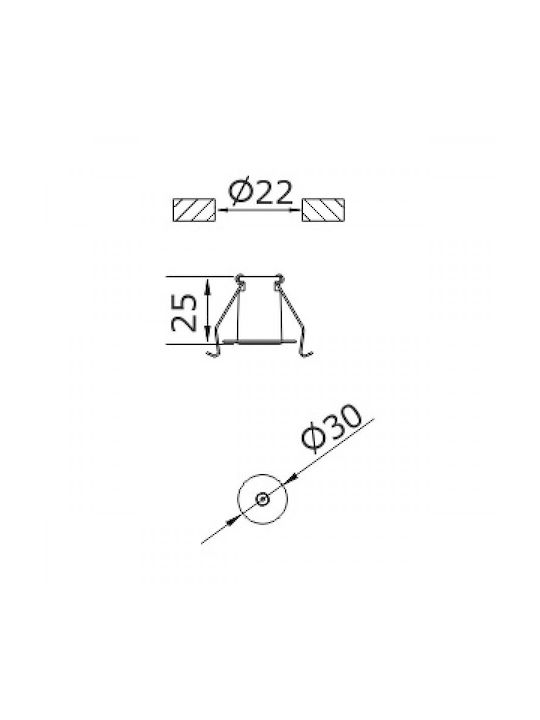 DIL Rotund Spot Încorporat cu Soclu GU4 Oxyde 2.2x2.2cm. 1buc