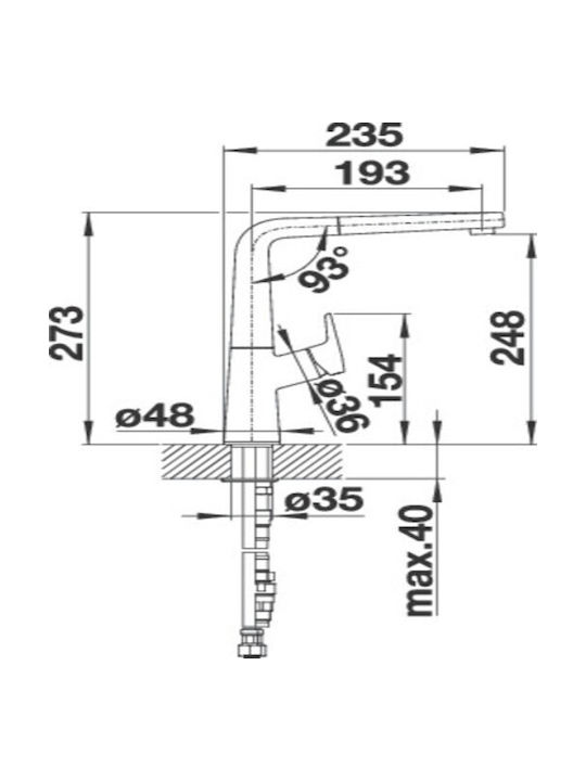 Blanco Avona-S Kitchen Faucet Counter Chrome