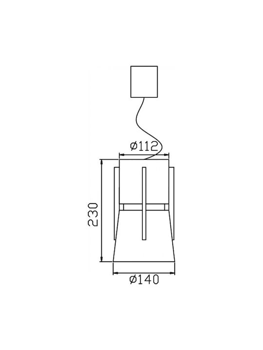 DIL Pendant Light Suspension Bell for Socket E27 Gray