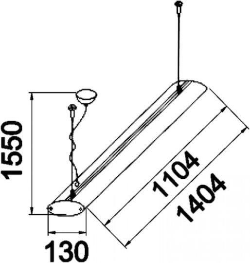 DIL XF121D Fluorescent Ceiling Light T5 Shape for G5 Base L110xD13xH5cm