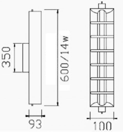 DIL FL-T5(E) Fluorescent Ceiling Light T5 Shape for G5 Base L60xD10xH9.3cm