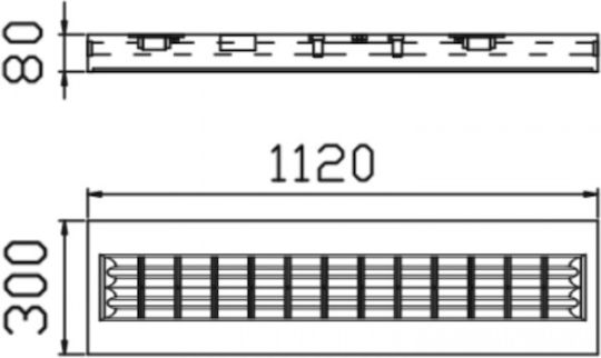 DIL Fluorescent Ceiling Light T5 Shape for G5 Base L30xD12xH7.9cm