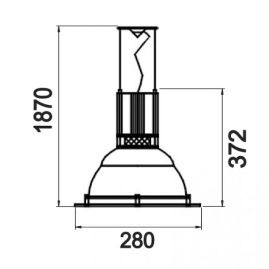 DIL XF28G Φωτιστικό Καμπάνα G8.5 Ασημί Ø28xΥ187cm