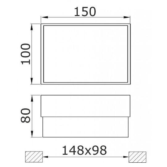 DIL Wall-Mounted Outdoor Spot Light LED IP67 1.5W with Blue Light 15x10εκ.