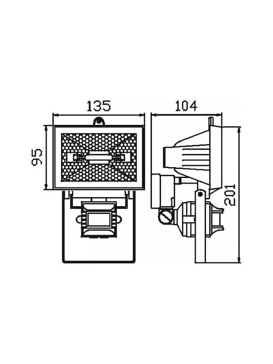 DIL Wall-Mounted Outdoor Floodlight R7S IP55