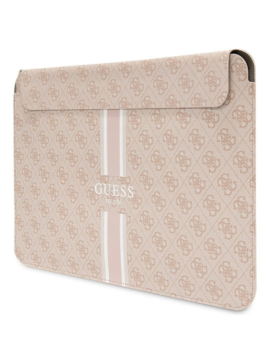 Guess PU 4G Printed Stripes Case for 16" Laptop Pink