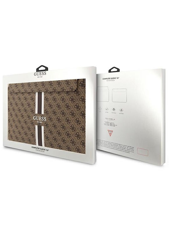 Guess PU 4G Printed Stripes Geantă Husă pentru laptop 16" în culoarea Maro