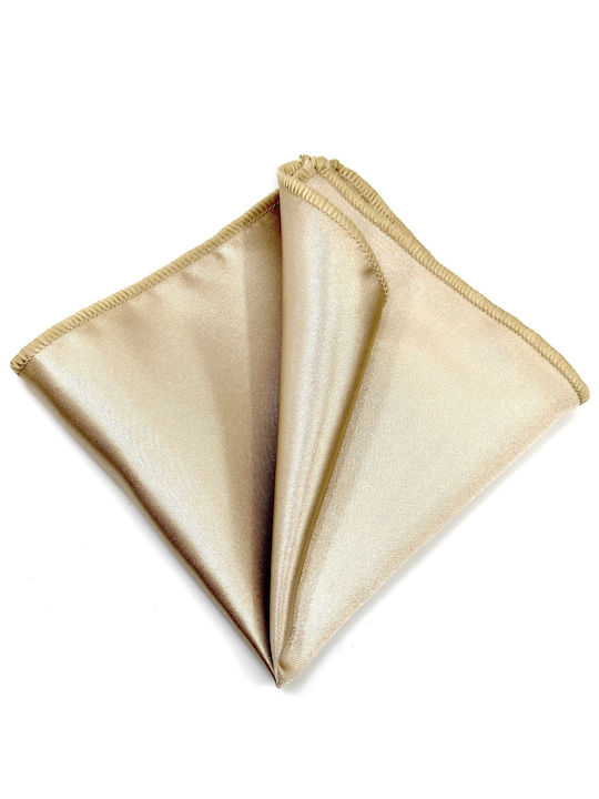L-053-53 Krawatten 6,5 cm Set Stofftaschentuch Satin Glänzend Farbe Elfenbein