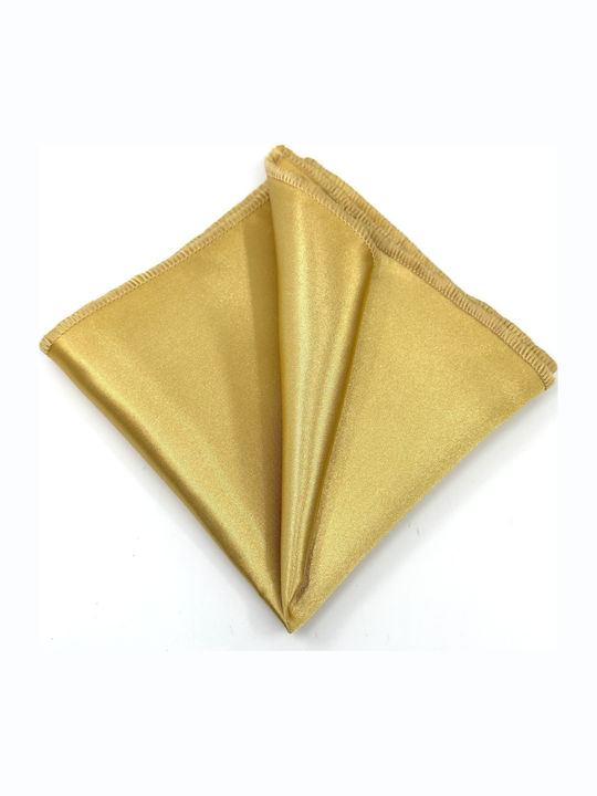 Cravată L-053-51 6.5 Cm Set Batistă Material Satin Lucios Culoare Goldenrod