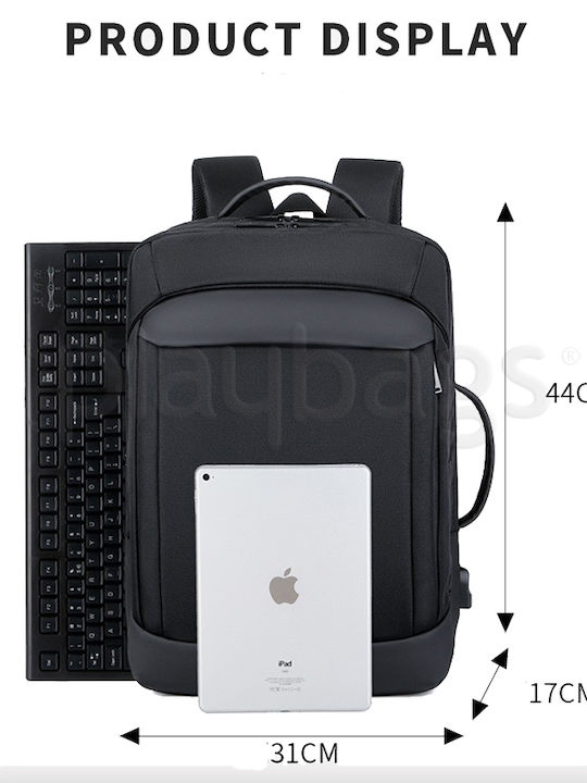 Playbags Collection Wasserdicht Tasche Rucksack für Laptop 15.6" in Schwarz Farbe