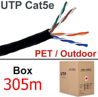 Anga U/UTP Cat.5e Ethernet Cable Outdoor without Terminals 305m Black