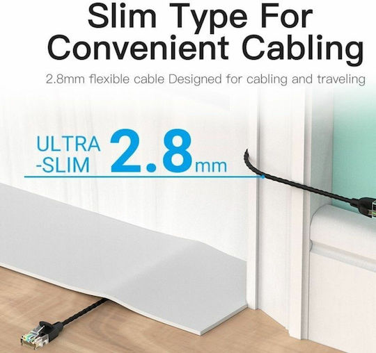 Vention U/UTP Cat.6a (Gigabit) Καλώδιο Δικτύου Ethernet 3m Μαύρο