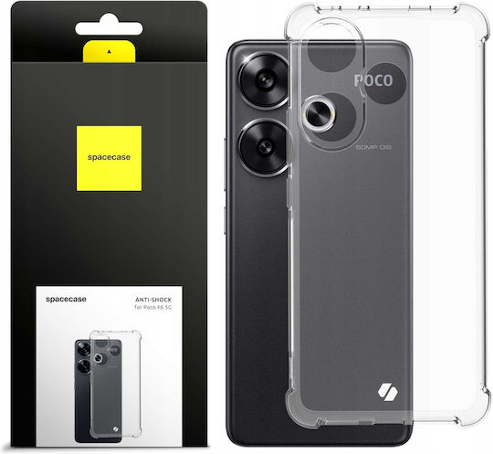 Spacecase Anti-shock Back Cover Σιλικόνης 1mm με Λουράκι Διάφανο (Xiaomi Poco F6)