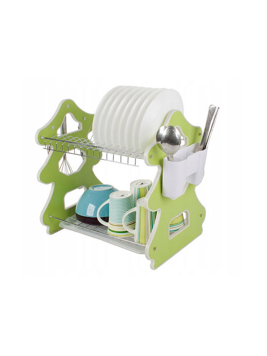 Verk Group Dish Drainer Double Tier Metallic in Green Color 39x26x39cm