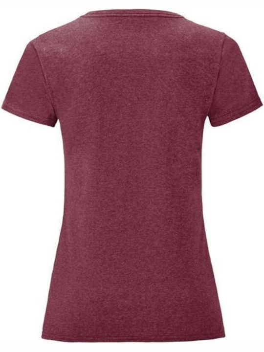 Fruit of the Loom Iconic 150 Women's Short Sleeve Promotional T-Shirt Burgundy