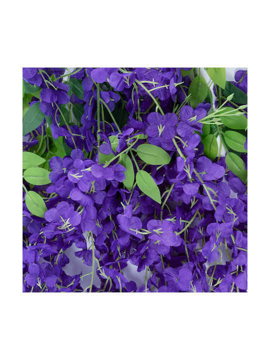 Globostar Artificial Garden Violet Wisteria Flower Branch 21509 Set of 12 Decorative Artificial Wisteria Branches Violet Φ45 X H120cm