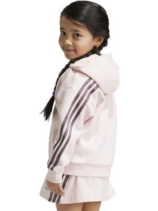 Sportlich Kinderstrickjacke Baumwolle mit Kapuze Rosa