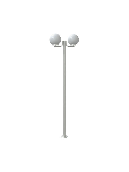 vidaXL Outdoor Floor Lamp Post 60W IP44 for E27 Socket Silver