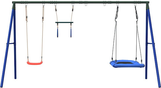 vidaXL Metal Double Swing 185x185x185cm Blue
